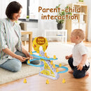 Electric Small Ducks Climbing Toys DIY Ducks Chasing Race Track Game Set with Lights & Music Roller Coaster Toy for Kids Gift
